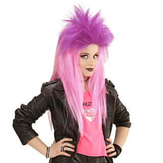 Punk Barneparykk Neonrosa