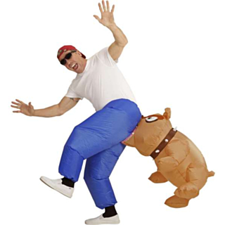Oppblåsbar Bitende Bulldog Kostyme