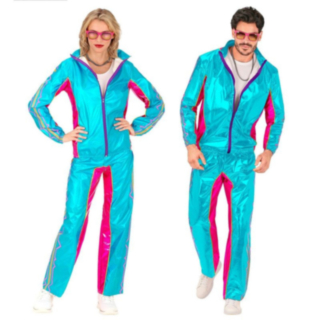 Asurblå 80-talls Treningsdress Kostyme