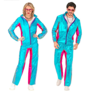 Asurblå 80-talls Treningsdress Kostyme