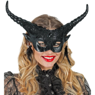 Lucifer Halvmaske Svart