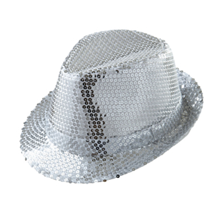 Sølv Paljett Fedora