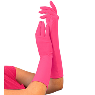 Lange Hansker Neonrosa
