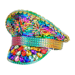 Glitter Kapteinhatt Regnbue