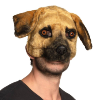 Plysj Hunde Maske Brun