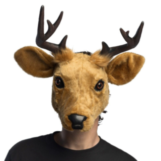 Hjort Plysj Halvmaske Brun