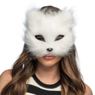 Hvit Katt Halvmaske