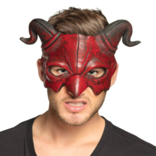 Demon Halvmaske Rød