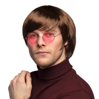 Kort Hippie Parykk Brun