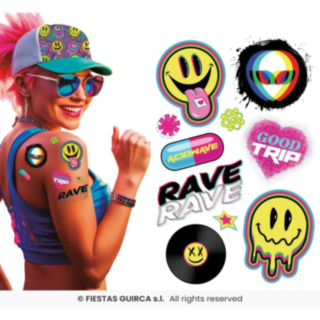 Acid Rave Falske Tatoveringer