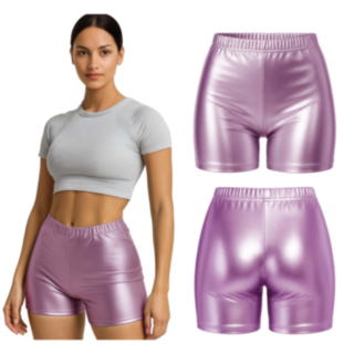 70-talls Metalliske Shorts Rosa