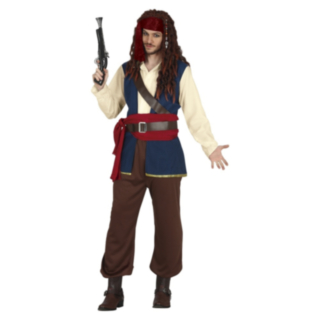 Karibisk Piratkostyme Blå