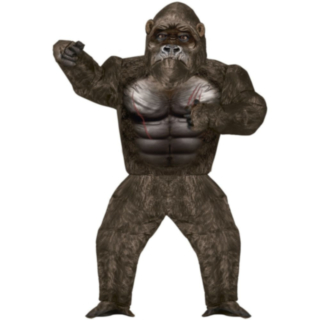 Oppblåsbart Gorilla Kostyme Brun