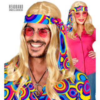 70-talls disco parykk blond med pannebånd