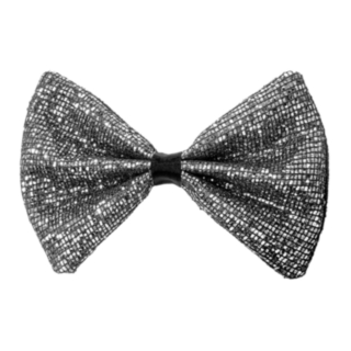 Glitter sløyfe sølv