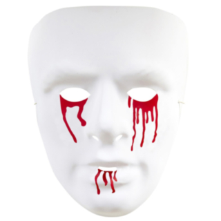 Hvit maske med blod