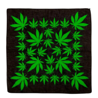 Cannabis-bandana svart/grønn