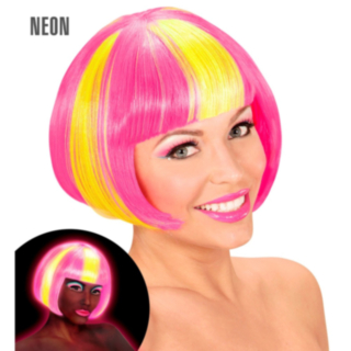 Neon Valentina-parykk rosa/gul