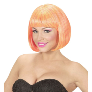 Neon Lys rosa/Gul Valentina-parykk