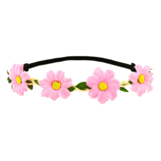 Lyserødt Blomster Hårbånd