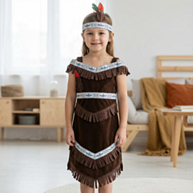 Indianerpige B&oslash;rnekostume