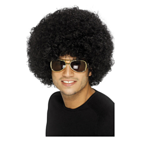 Stor Funky 70-talls Afroparykk Svart