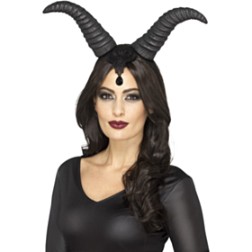 Tradisjonell Demon Horn Hårbøyle Svart