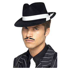 Fedora Gangsterhatt Svart og Hvit