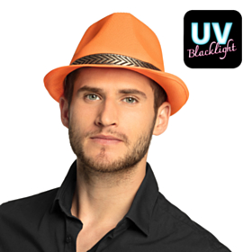 Gangster Fedora Neon Oransje