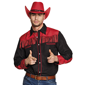 Western Cowboyskjorte Rød/Svart