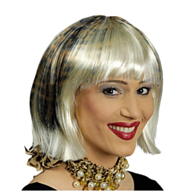 Leopard Parykk Kort Blond