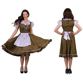 Dirndl Paula Oliven og Lilla