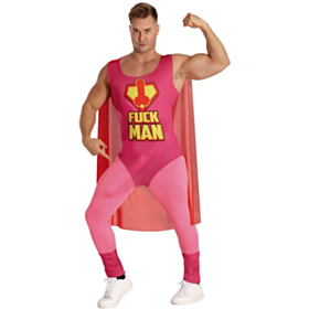 Fuck Man Superhelt Kostyme Rosa