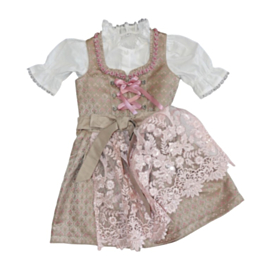 Barnedirndl Champagne og Lyserosa