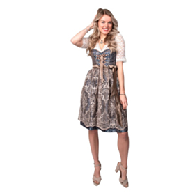 Dirndl Jacquard Blå og Champagne