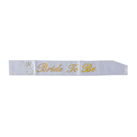 Bride To Be Sash Hvit og Gull