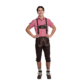 Lederhosen Knelang Mørkebrun