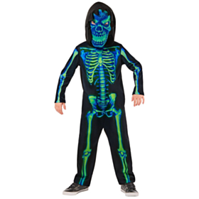 Glow In The Dark Skjelett Barnekostyme Grønn