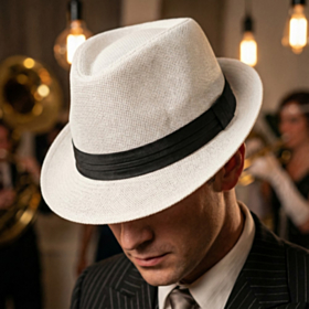 Gangster Hvit Fedora Hatt