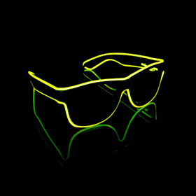 LED Wayfarer Briller Gul