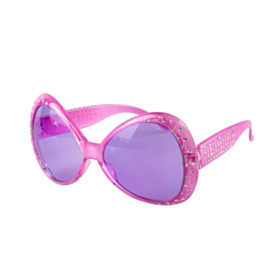 Disco Strass Solbriller Lilla og Rosa