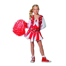 Cheerleader Stjerner Barnekostyme Rød