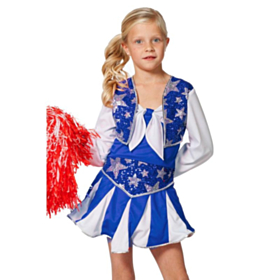 Cheerleader Barnekostyme Blå