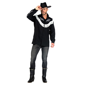 Western Cowboy Skjorte Svart og Hvit