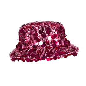 Paljett Bøttehatt Rosa