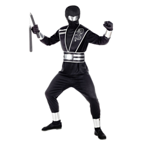 Svart Ninja Barnekostyme