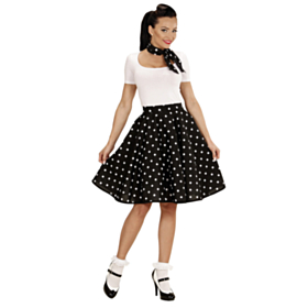 50-talls Polka Skjørt Svart