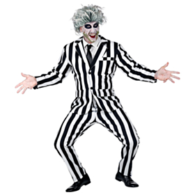 Jakkesett Striper Svart og Hvit