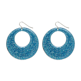 60-talls Glitter Øreringer Blå