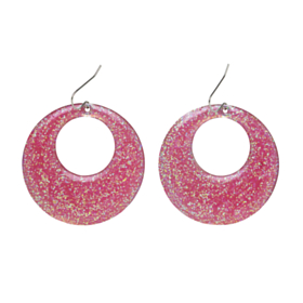 60-talls Glitter Øreringer Rosa